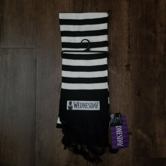 Addams Family Wednesday Long Knit Scarf - Picture 3 of 6